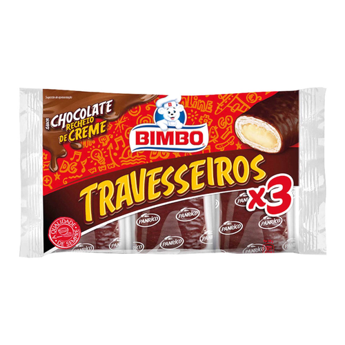 Bimbo Chocolate Pillow Cakes 3 Pack 240g with creamy chocolate filling