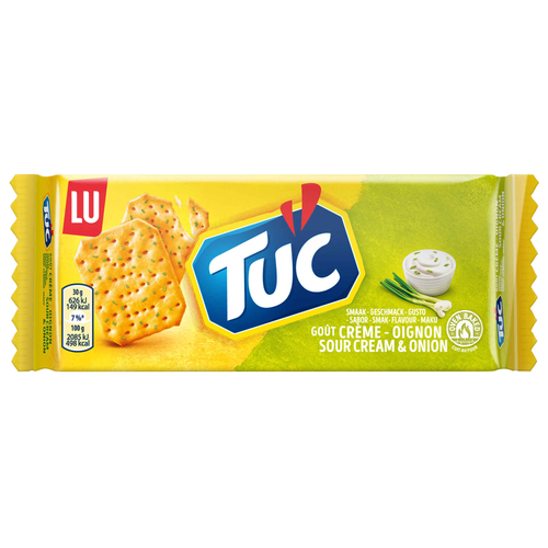 TUC Sour Cream and Onion Crackers 100 g savoury baked crackers cheese and dips