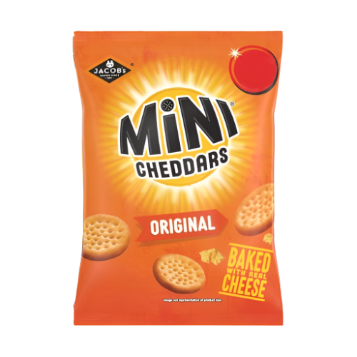 Jacobs Mini Cheddars Original Cheese Crackers 25g crunchy lunchbox snack crackers