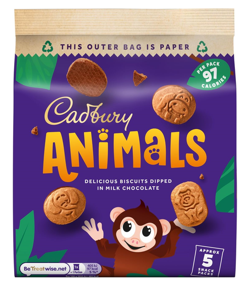 Cadbury Animals mini chocolate-dipped biscuits 99.5g