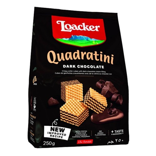 Loacker Wafer Cookies with Dark Chocolate 250g – Italian Wafer Biscuits – Sweet Biscuits – Biscuits and Cookies – South African Products