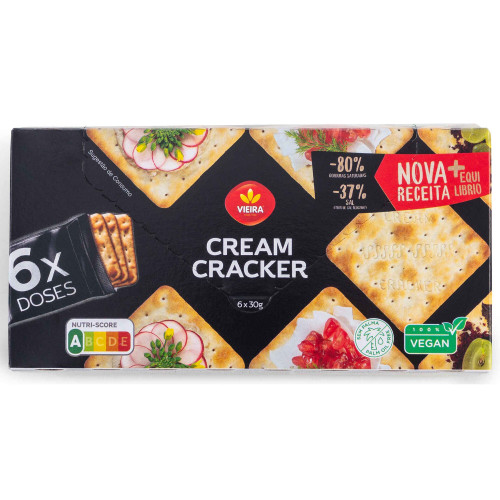 Vieira Cream Cracker Biscuits 180g 6 units crisp savoury crackers snack biscuits