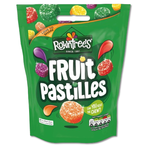 rowntrees fruit pastilles 114g chewy fruity sugar coated sweets classic british gummy candy