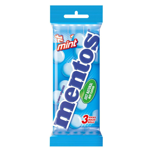 Mint Chewy Dragees Mentos 3x38g – Chewy Soft Sweets