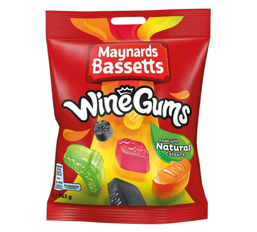 maynards bassetts wine gums 130g british gummy sweets fruity gum candy packet sweets soft fruit gums