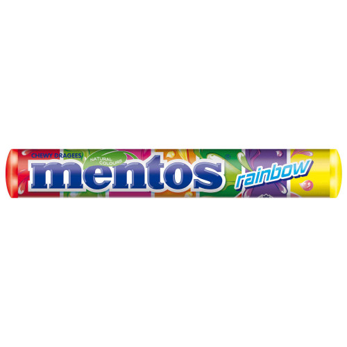 mentos rainbow roll 40g colourful fruity chewy candy sweets