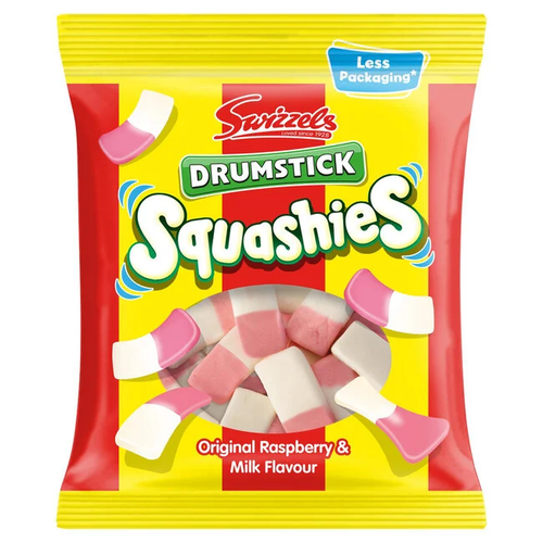 swizzels drumstick squashies 120g chewy sweets raspberry milk british candy soft squashy sweets