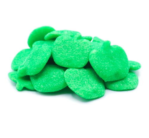 green apple gummies by weight – sugar coated foamy apple sweets pick n mix candy