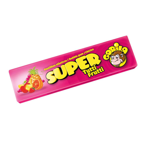 Super Gorilla tutti frutti chewing gum 32g fruity bubble gum candy pack