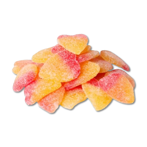 sugar coated peach heart gummies by weight – peach jelly sweets pick n mix candy