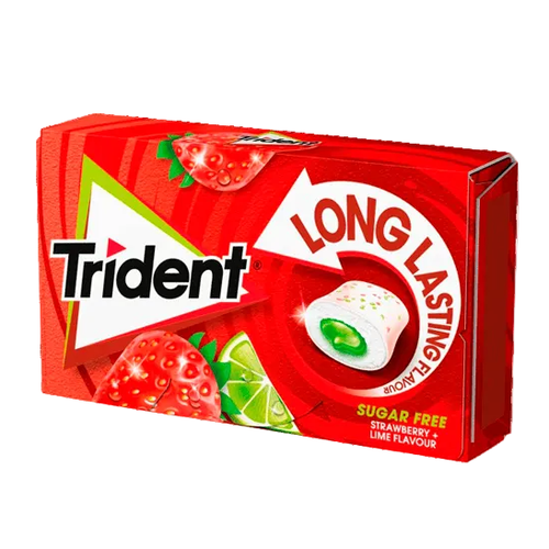 Trident Max Splash Strawberry Lime chewing gum 22g sugar free liquid centre gum bubblegum chewing and gum balls