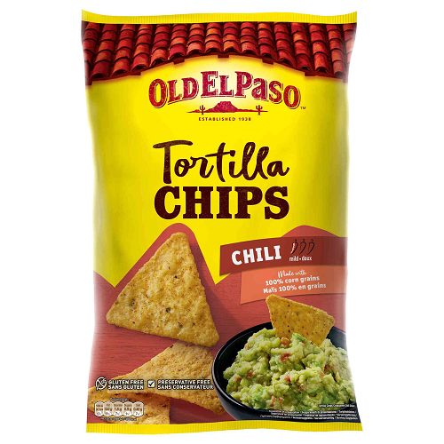Old El Paso Tortilla Chips Chilli Flavour 185 g large pack corn chips