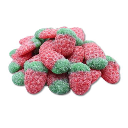 fizzy sour strawberry gummies by weight – tangy strawberry pick n mix sweets
