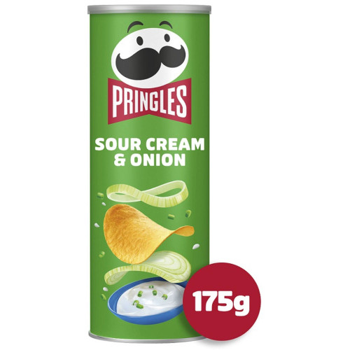 Pringles Sour Cream and Onion 175 g stackable potato crisps family size chips