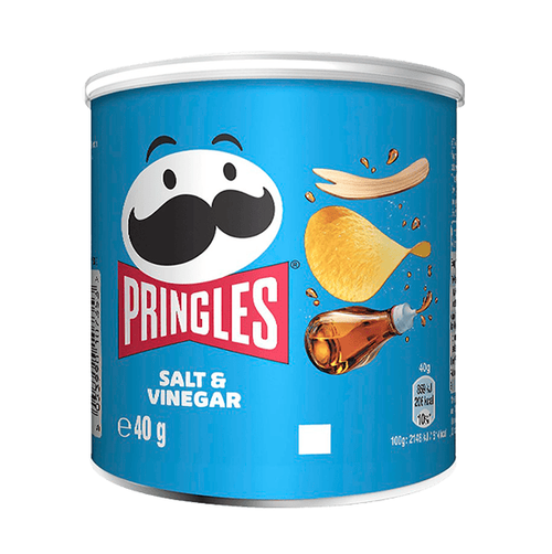 Pringles Salt and Vinegar 40 g small pack crisps tube – Lunch Snack Size Chip Packets