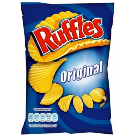 Ruffles Classic Chips 45 g small pack ridged potato crisps lunch snack Chips and Crisps Lunch Snack Size Chip Packets Crunchy Savoury and Spicy Snacks