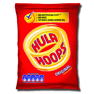 Hula Hoops Original 24g crunchy ring shaped potato snack British classic flavoured crisps