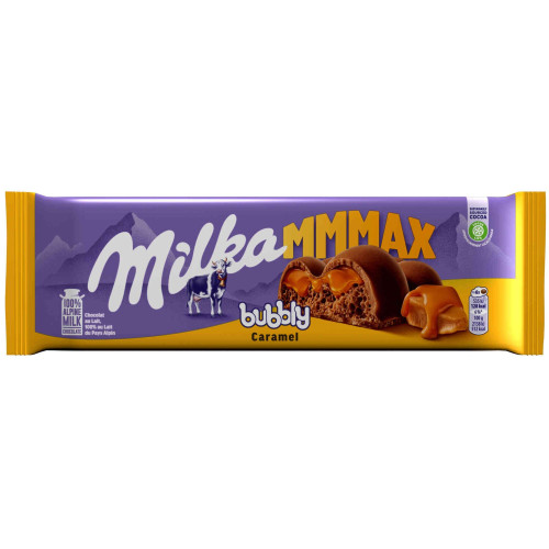 Milka Bubbly Caramel Chocolate Tablet 250g aerated milk chocolate slab caramel chocolate Chocolate Tablets