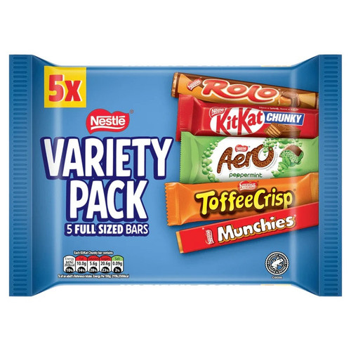 nestle variety milk chocolate bar multipack 218g kitkat rolo munchies aero peppermint toffee crisp