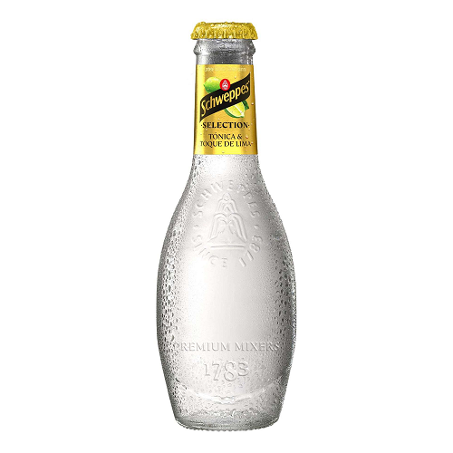 Schweppes Premium Original Tonic Water with Lime 200ml sparkling mixer bottle