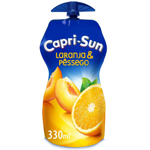 Capri-Sun Orange and Peach Juice Drink 330ml fruit pouch citrus peach beverage