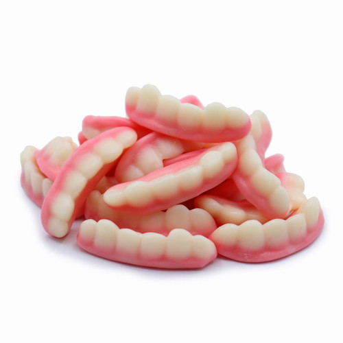 gummy teeth by weight – shiny foamy jelly denture sweets pick n mix candy