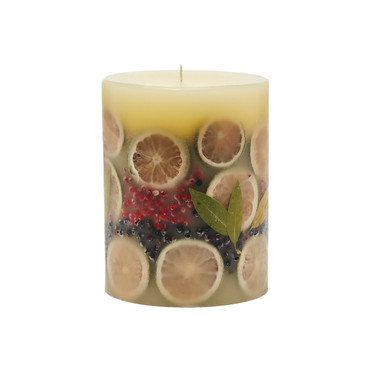 Rosy Rings Signature Collection Bay Garland Botanical 5"x 6.5" Pillar Candle