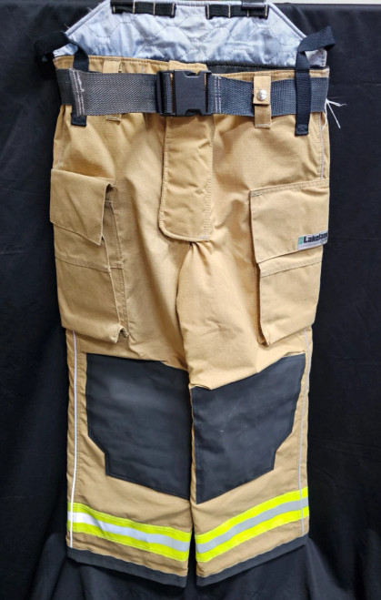 LAKELAND B2 PANT ARMOR AP 6.5OZ GOLD W/ NOMEX E-89 TITANIUM BLUE LINER, 34X30