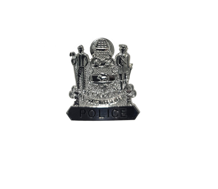 State of DE Hat Pin, Silver 1 7/16" x 1 3/16"