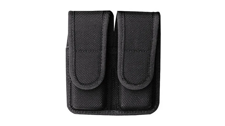 Model 7302 Double Mag Pouch Group 0, Belt Loop, Hidden Snap Black