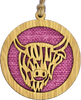 Highland Cow Round Wooden Hanger | HD429