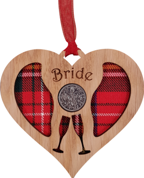 Bridal Heart Lucky Sixpence | LS29