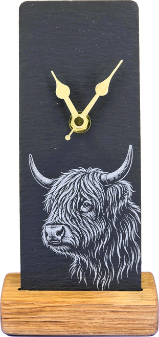 Highland Cow Slate Mantel Clock | SOC13