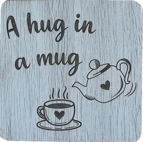 Hug in a Mug Engraved Coaster | PR17 (6 Pack)