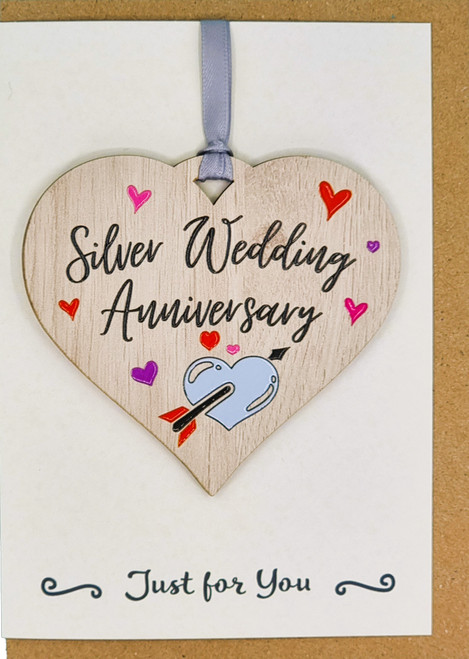 Silver Wedding Anniversary Card with Gift | AW09 (5 Pack)