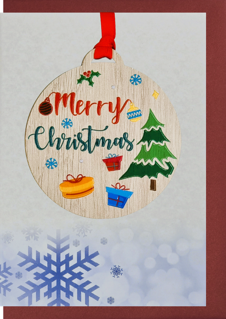 Merry Christmas Card with Gift | AX23 (5 Pack)