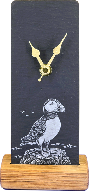 Puffins Slate Mantel Clock | SOC63