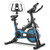 Indoor Silent Belt Drive Adjustable Resistance Cycling Stationary Bike-Blue - Color: Blue