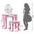 Kids Wooden Makeup Dressing Table and Chair Set with Mirror and Drawer-Pink - Color: Pink