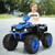 12V Kids Ride on ATV with LED Lights and Treaded Tires and LED lights-Navy - Color: Navy