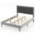 Twin/Full/Queen Platform Bed with High Headboard and Wooden Slats-Full Size - Color: Black & Gray - D681-HU10420GR-F