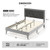 Twin/Full/Queen Platform Bed with High Headboard and Wooden Slats-Full Size - Color: Black & Gray - D681-HU10420GR-F