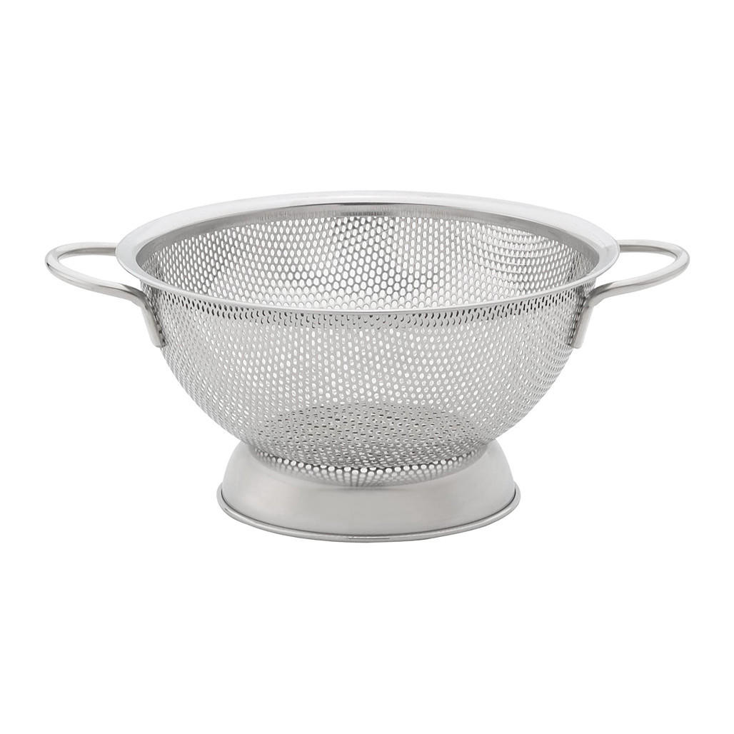 Colander Perforated - Stainless Steel, 7.5-in - The Gourmet Warehouse