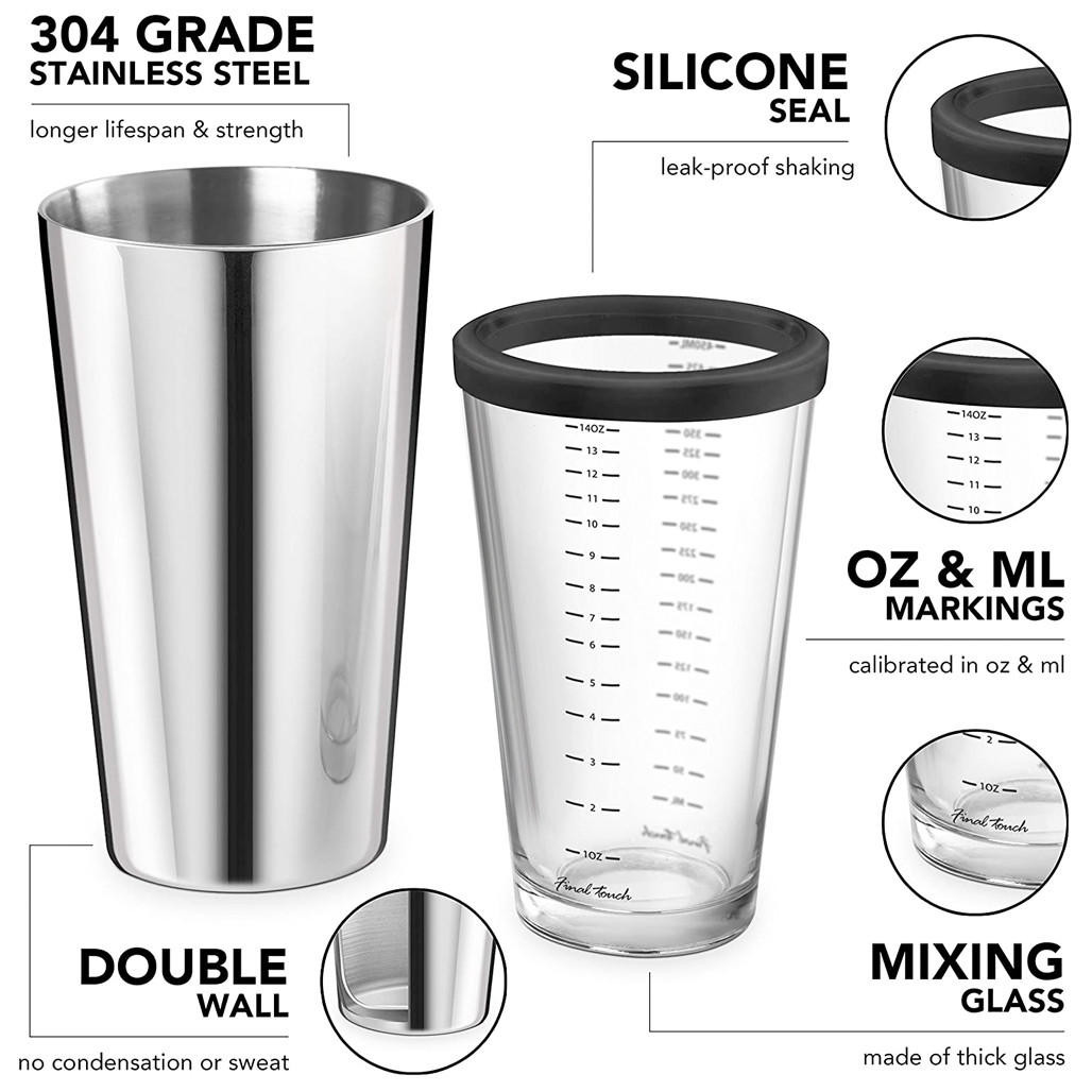 Boston Shaker Double Wall, 15oz The Gourmet Warehouse