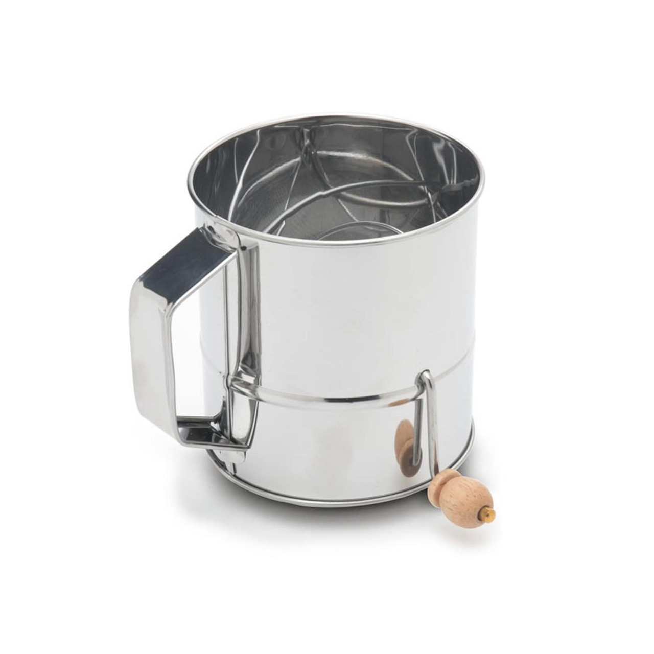 Amazon.com: Norpro 3-Cup Stainless Steel Rotary Hand Crank Flour Sifter  With 2 Wire Agitator: Home & Kitchen