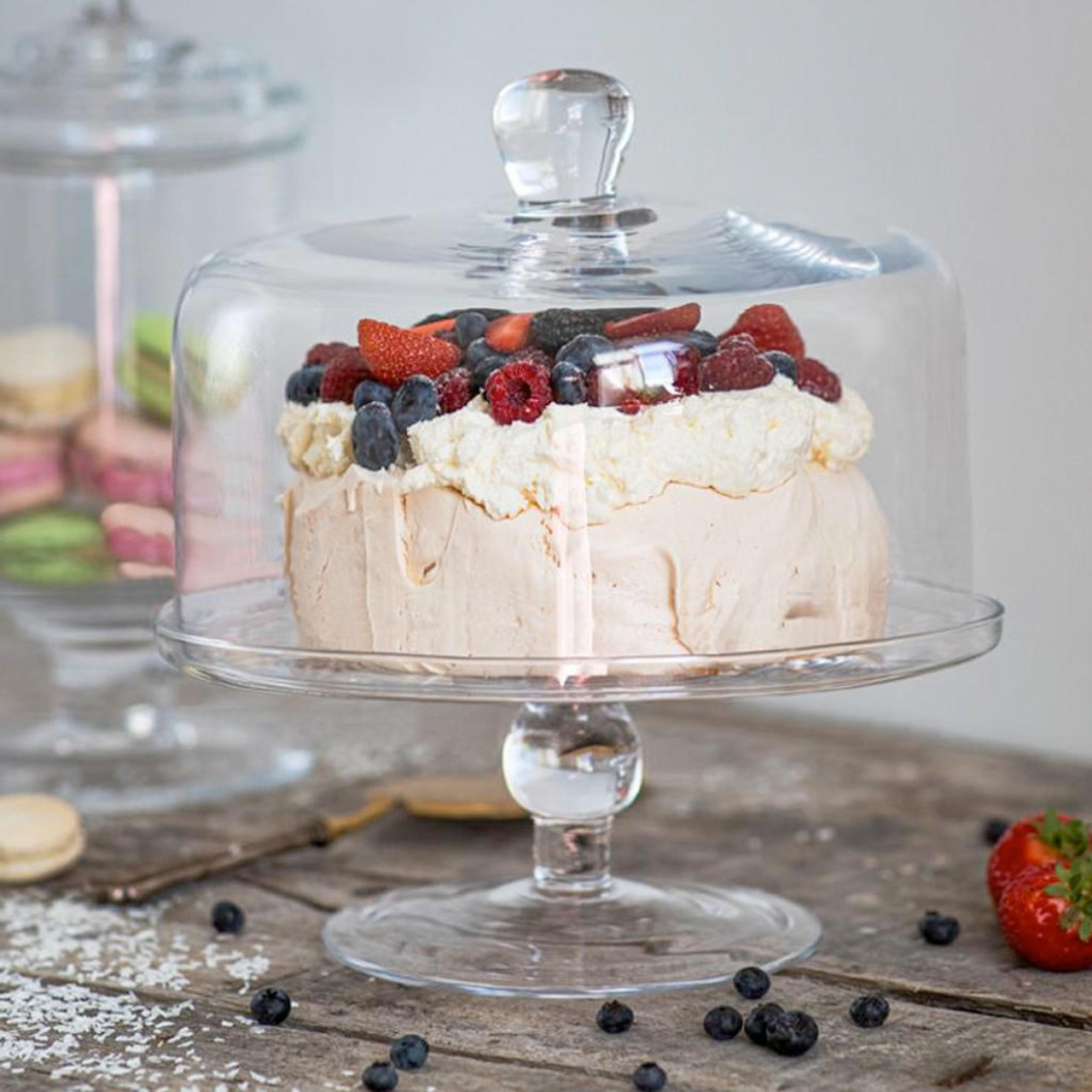 Footed Cake Stand and Dome Glass, 26cm The Gourmet Warehouse