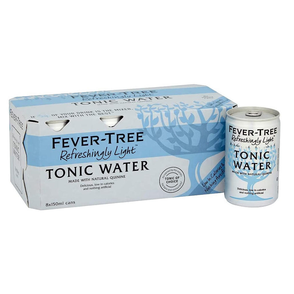 Light Tonic Water 150ml Can, Pack of 8 The Gourmet Warehouse