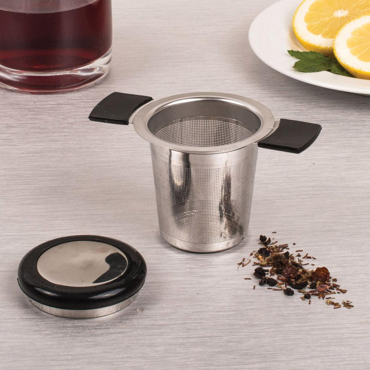 Brew in Mug Tea Infuser with Lid Stainless Steel The Gourmet Warehouse