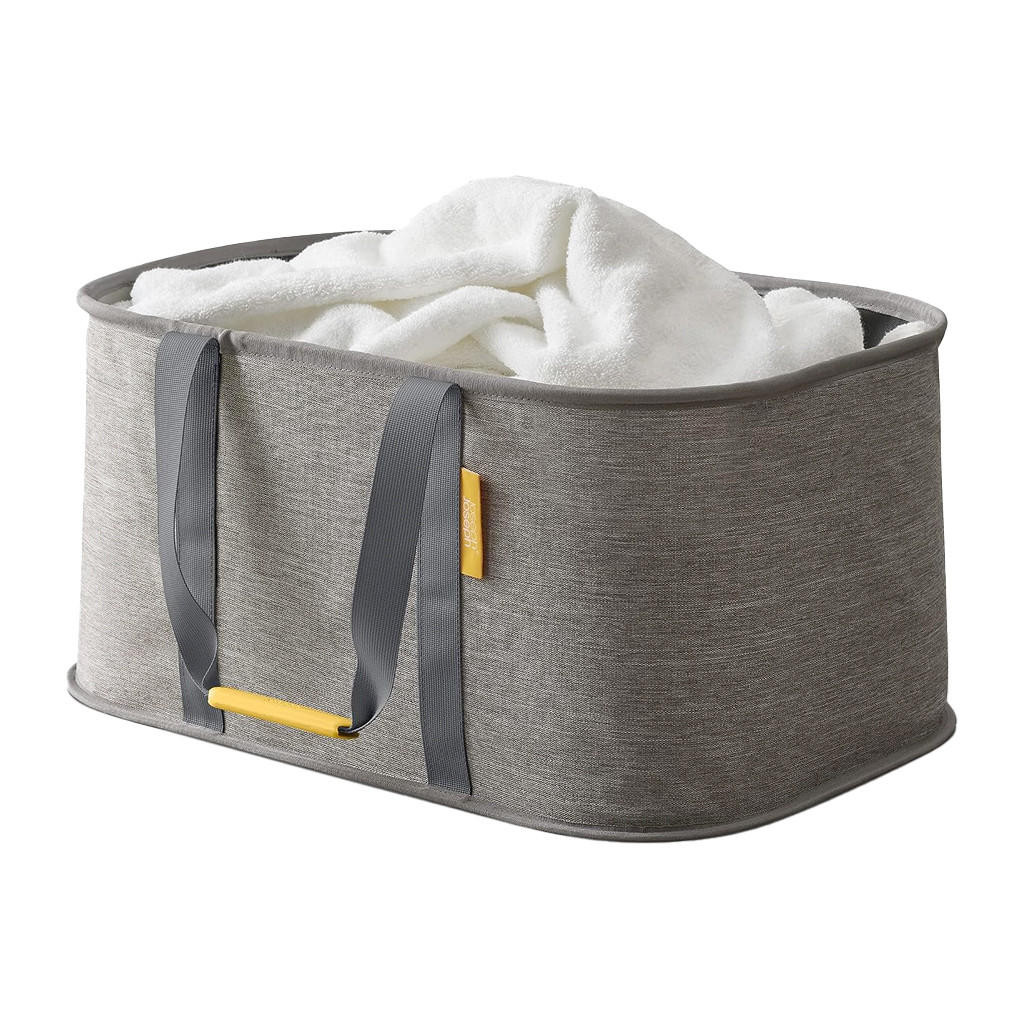 Hold-All Collapsible Laundry Basket, Grey - The Gourmet Warehouse