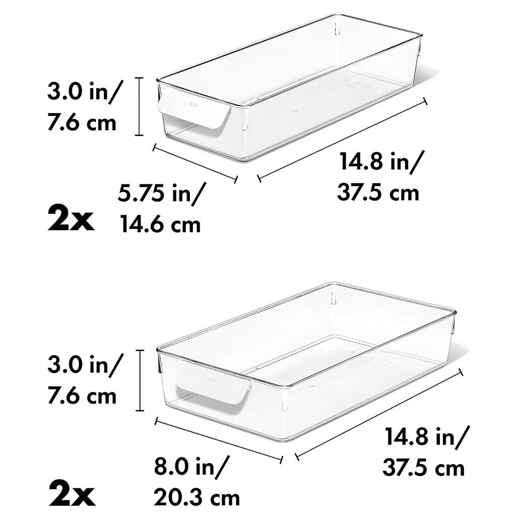 Refrigerator Storage Bin Starter Set, 4Piece The Gourmet Warehouse